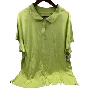 Avenue The Classic Polo Short Sleeve Women's Size 30/32 Lime Green NOS